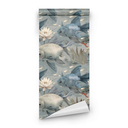 Roll of Slate Fantail large scale wallpaper