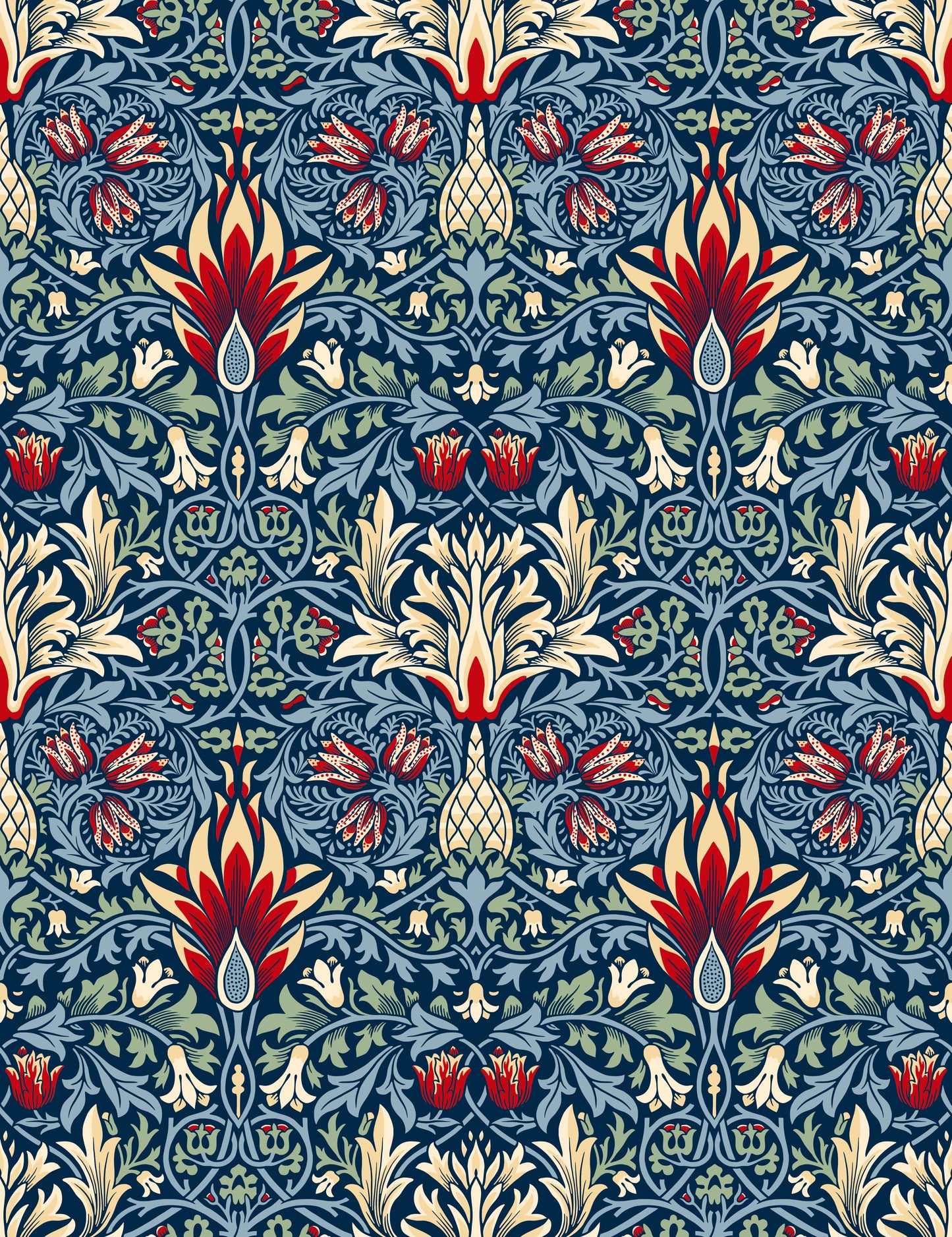 William Morris Snakeshead Blue Twilight Indigo