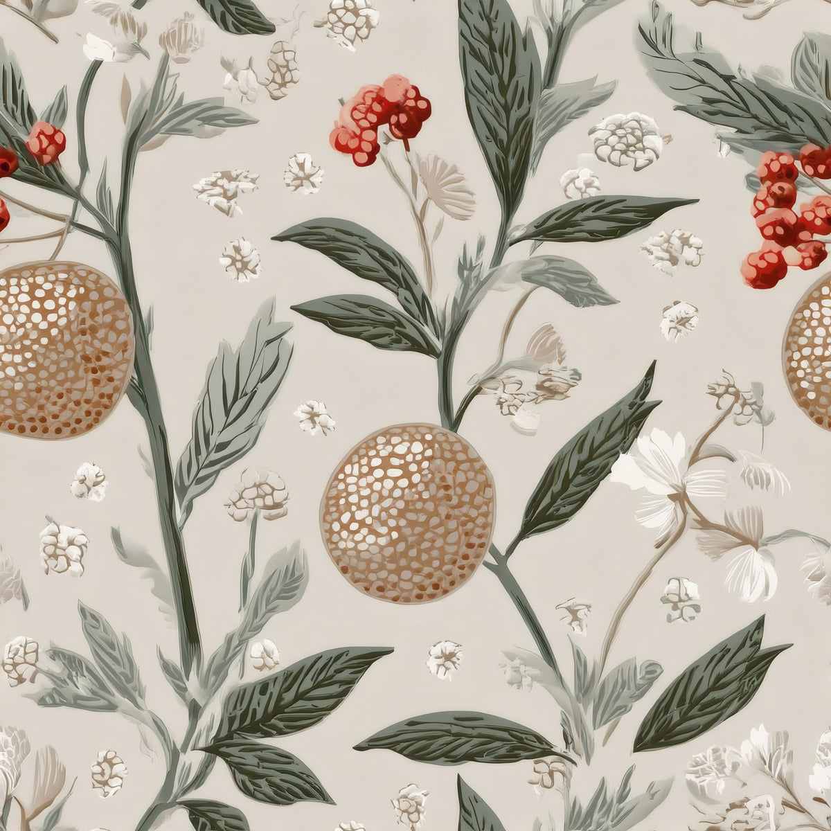 Speckled Pods large scale wallpaper pattern repeat