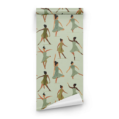 Roll of Spinning Ballerinas large scale wallpaper