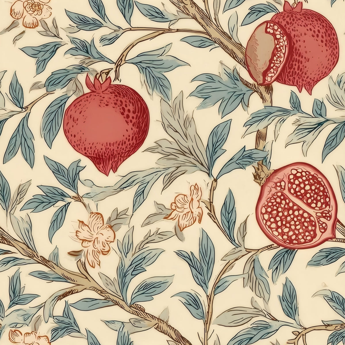 Split Pomegranate large scale wallpaper pattern repeat