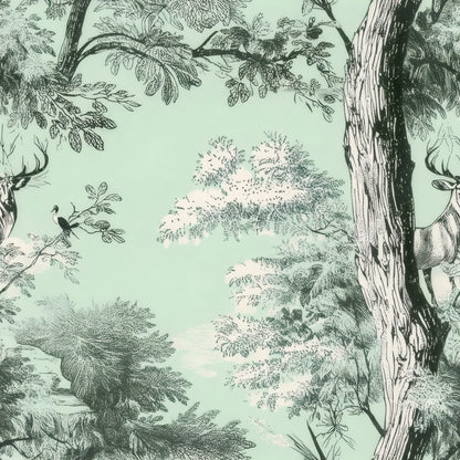 Stag Woodland large scale wallpaper pattern repeat