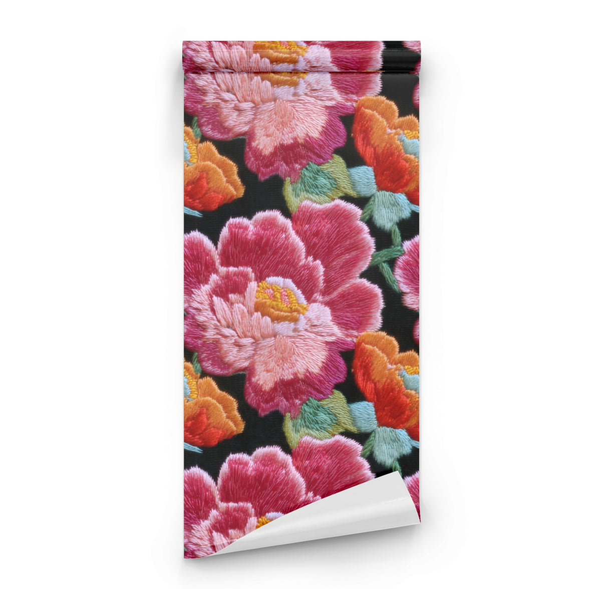 Roll of Stitched Peonies large scale wallpaper