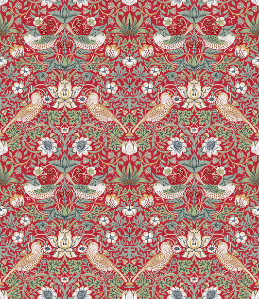 William Morris Strawberry Thief Red