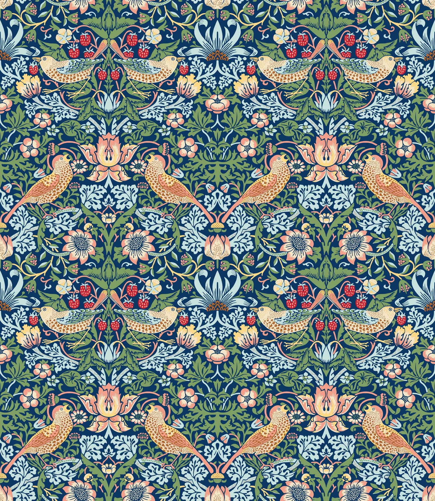 William Morris Strawberry Thief Blue Midnight Meadow