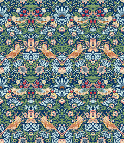 William Morris Strawberry Thief Blue Midnight Meadow