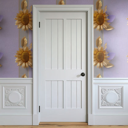Sunflower Tiles large scale wallpaper in a styled room