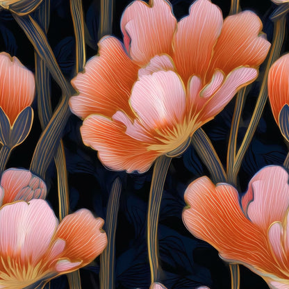 Tall Poppies large scale wallpaper pattern repeat