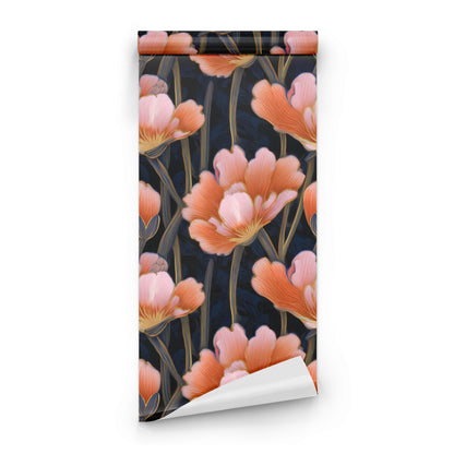 Roll of Tall Poppies large scale wallpaper