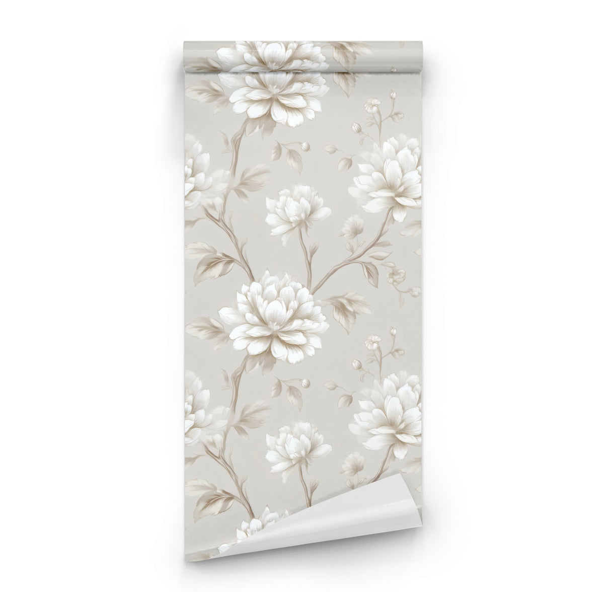 Roll of Taupe Blossom large scale wallpaper