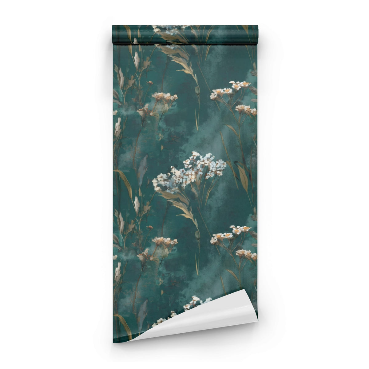 Roll of Teal Daisy large scale wallpaper