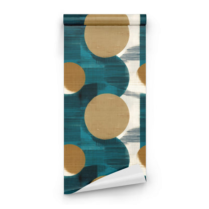 Roll of Teal Geometric large scale wallpaper