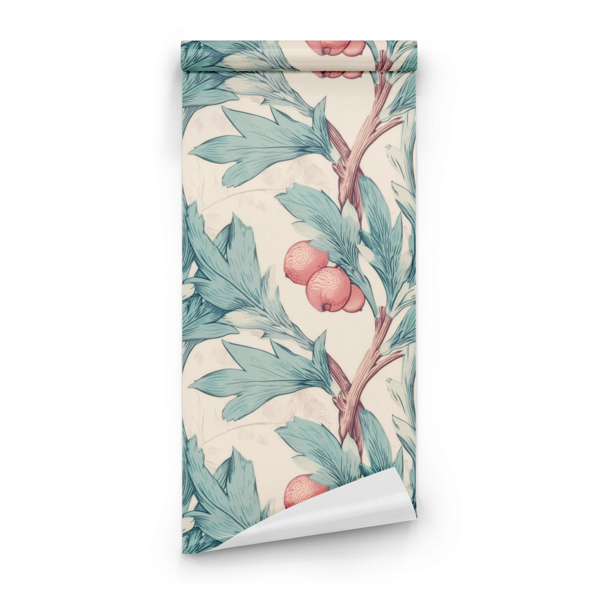 Roll of Teal Leaf large scale wallpaper