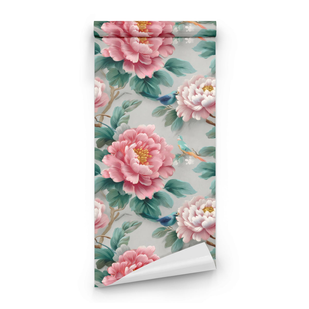 Roll of Teal Songbird large scale wallpaper