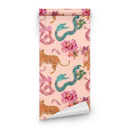 Roll of Tigers & Dragons large scale wallpaper
