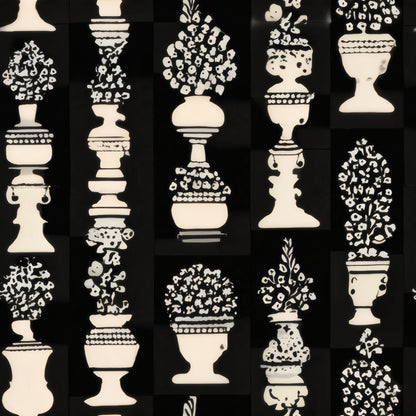 Topiary Urns large scale wallpaper pattern repeat