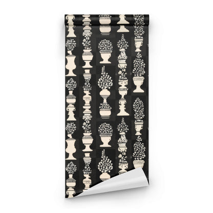 Roll of Topiary Urns large scale wallpaper