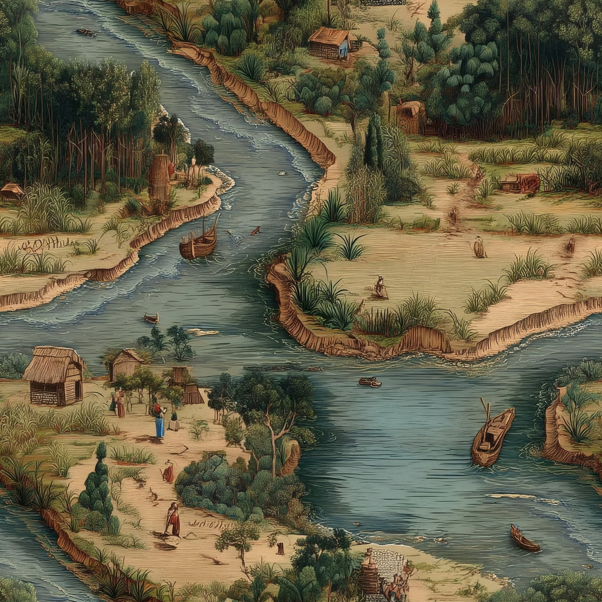 Village Map large scale wallpaper pattern repeat