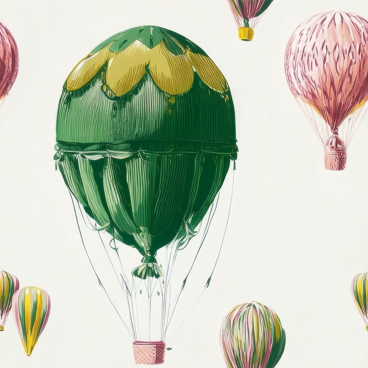 Vintage Balloon large scale wallpaper pattern repeat
