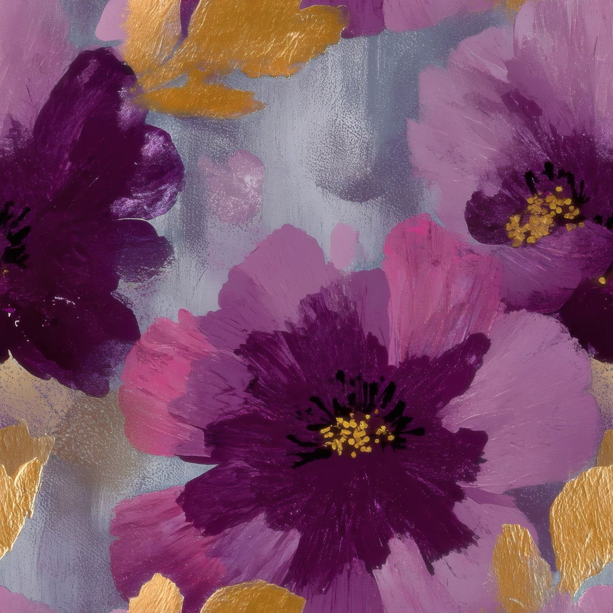 Violet Cosmos large scale wallpaper pattern repeat