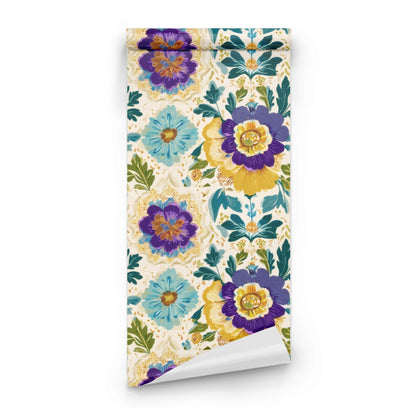 Roll of Violet Medallion large scale wallpaper