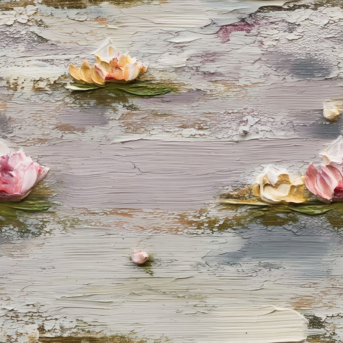 Water Lilies large scale wallpaper pattern repeat