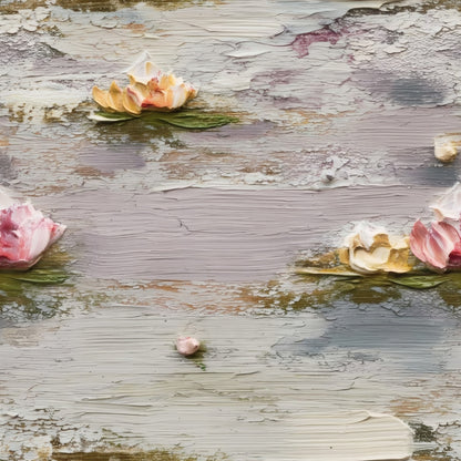 Water Lilies large scale wallpaper pattern repeat