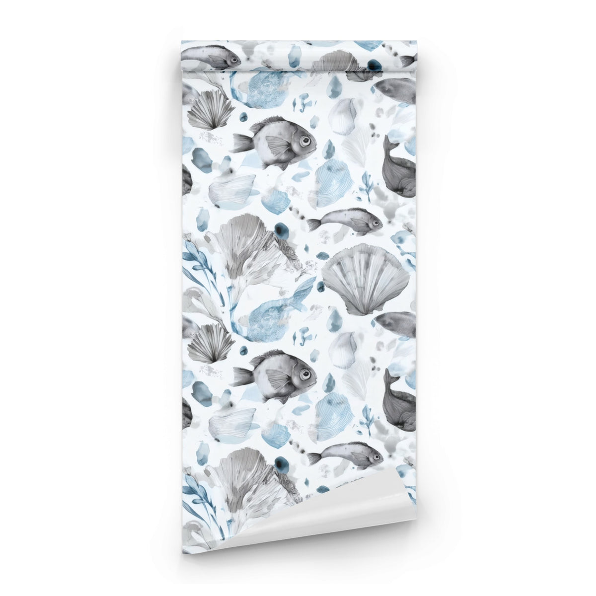 Roll of Watercolor Fish large scale wallpaper
