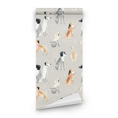 Roll of Watercolor Hounds large scale wallpaper