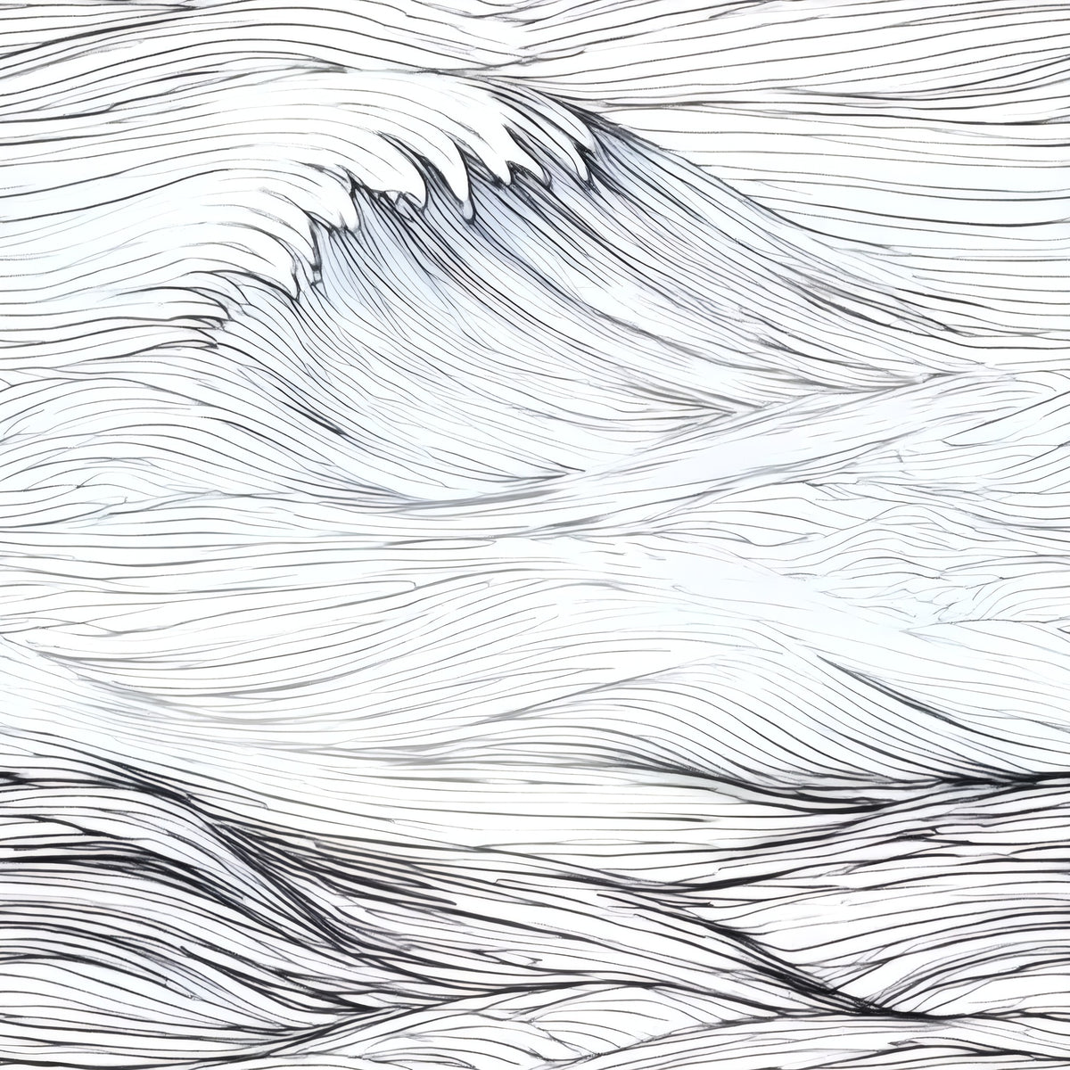 White Caps large scale wallpaper pattern repeat