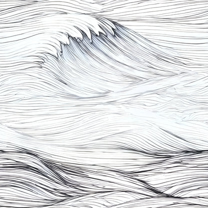 White Caps large scale wallpaper pattern repeat
