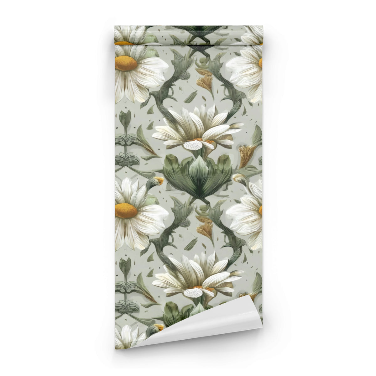 Roll of White Daisy large scale wallpaper