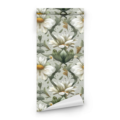 Roll of White Daisy large scale wallpaper