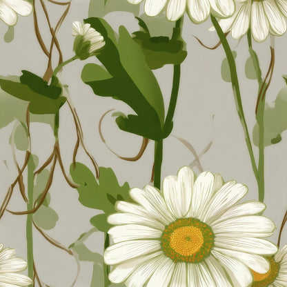 White Meadow large scale wallpaper pattern repeat