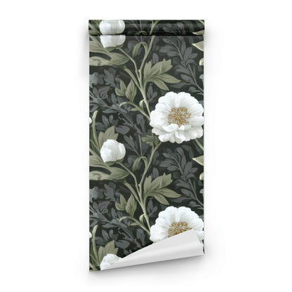 Roll of White Peony large scale wallpaper