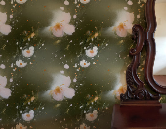 Wild Meadow large scale wallpaper in a styled room