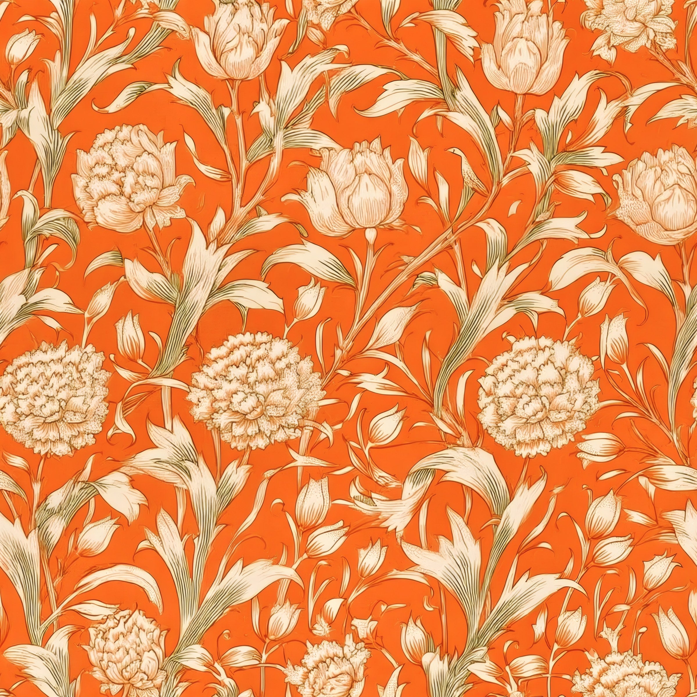 William Morris Wild Tulip Red Wallpaper