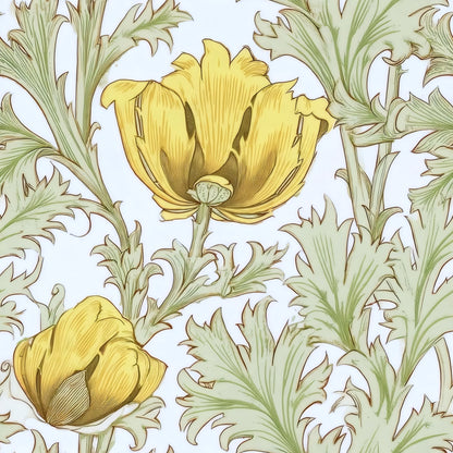 William Morris Anemone Yellow large scale wallpaper pattern repeat