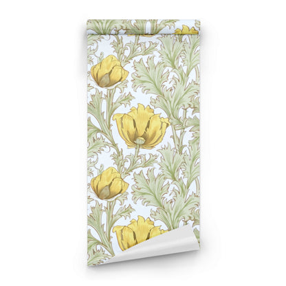 Roll of William Morris Anemone Yellow large scale wallpaper
