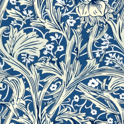 William Morris Arcadia Blue large scale wallpaper pattern repeat