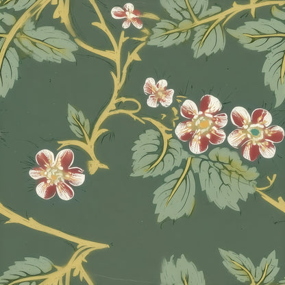 William Morris Blackberry Green large scale wallpaper pattern repeat