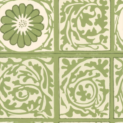 William Morris Diaper Green large scale wallpaper pattern repeat