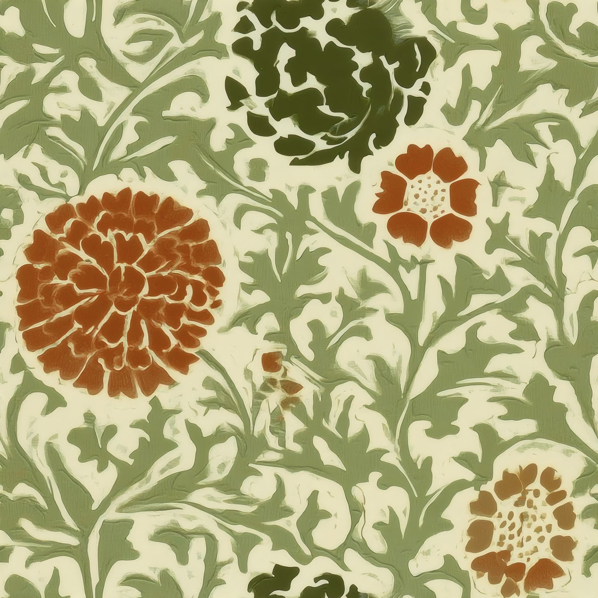 William Morris Grafton Sage large scale wallpaper pattern repeat