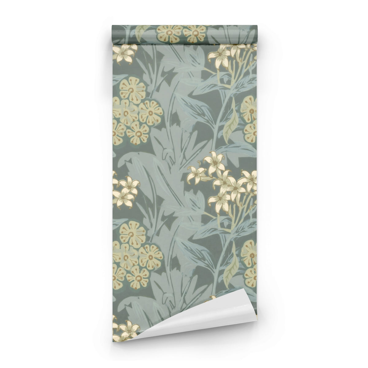 Roll of William Morris Jasmine Sage large scale wallpaper