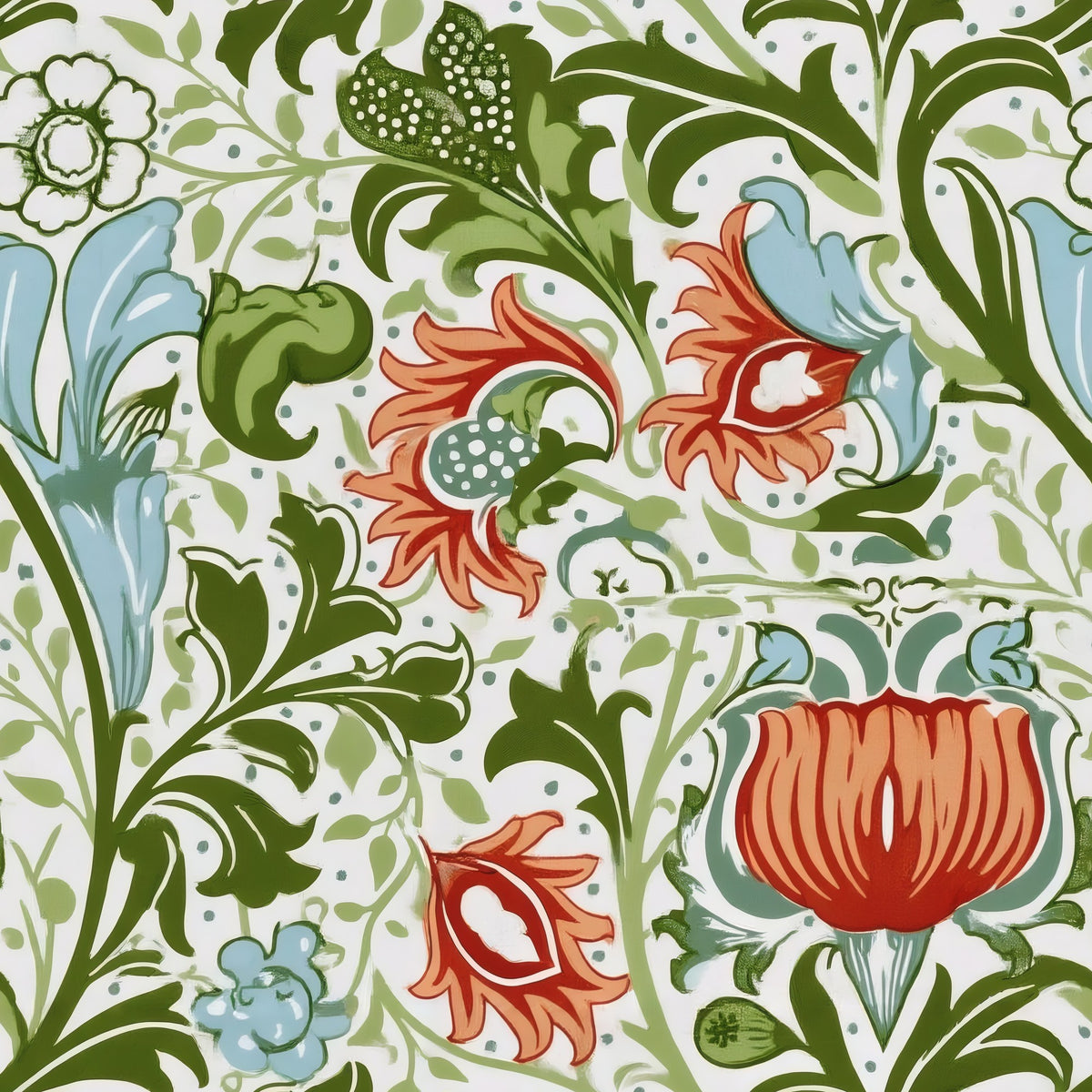 William Morris Persian Ivory wallpaper pattern repeat