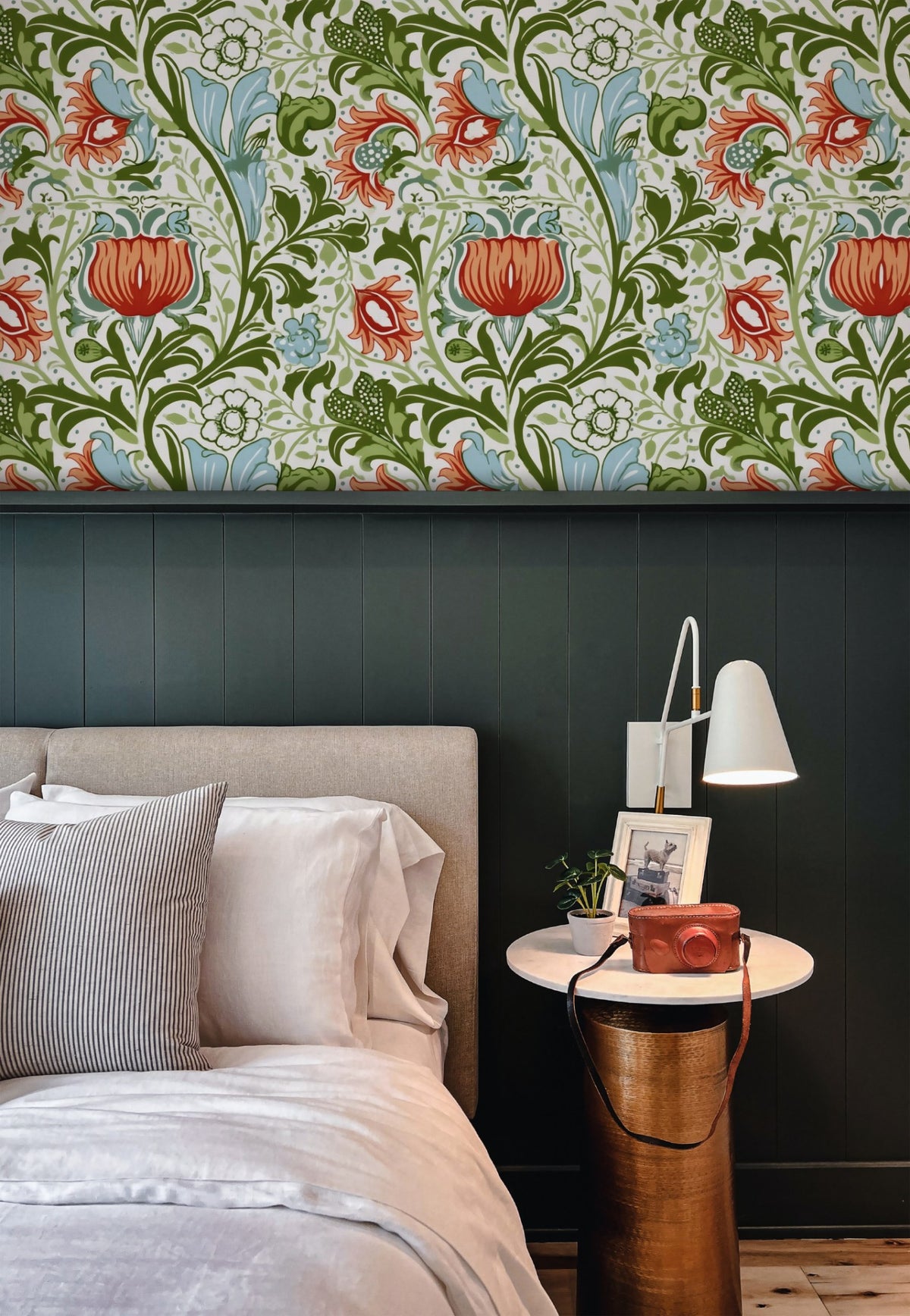 William Morris Persian Ivory wallpaper in a styled room