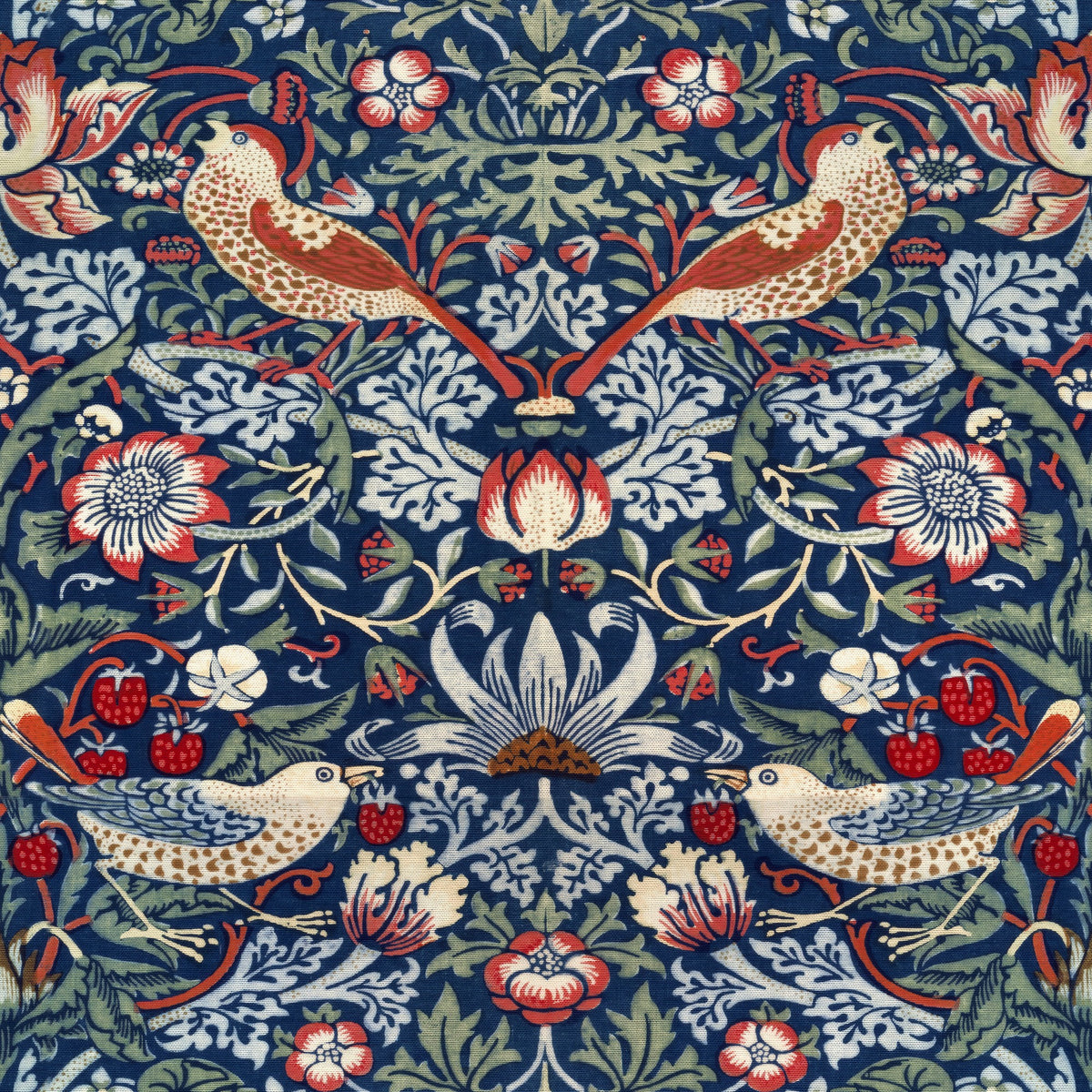 William Morris Strawberry Thief Indigo & Madder wallpaper pattern repeat