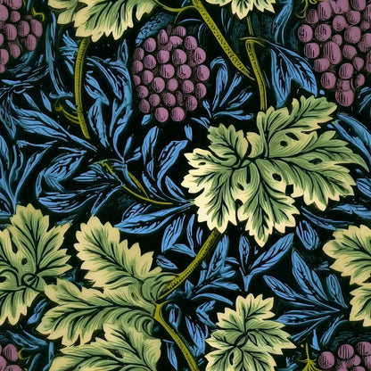 William Morris Vine Teal large scale wallpaper pattern repeat