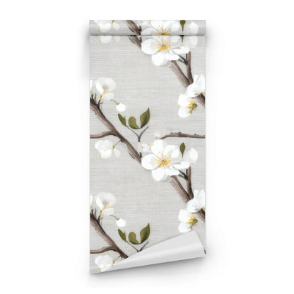 Roll of Woven Blossom large scale wallpaper
