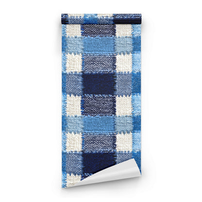 Roll of Woven Check large scale wallpaper